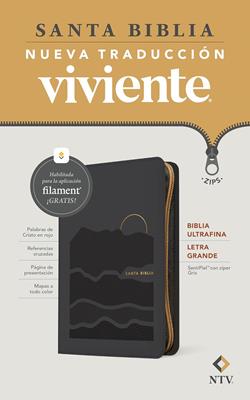 Biblia NTV Gris Cierre Letra Grande/ Ultrafina Filament