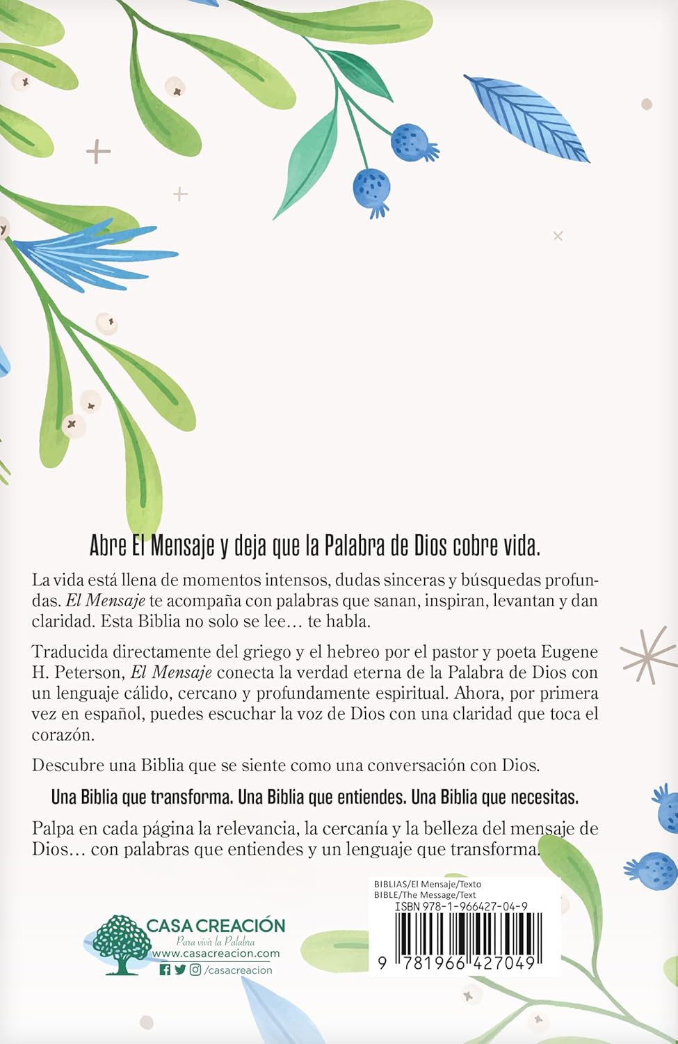 Biblia El Mensaje TD Verde Floral - Imagen 2