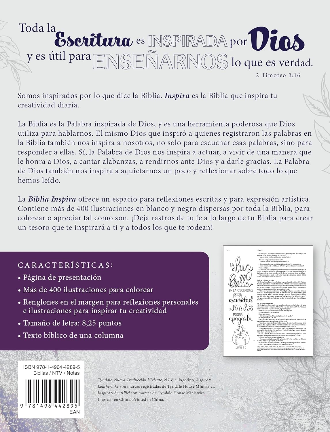 biblia inspira NTV morada / tapa dura - Imagen 3